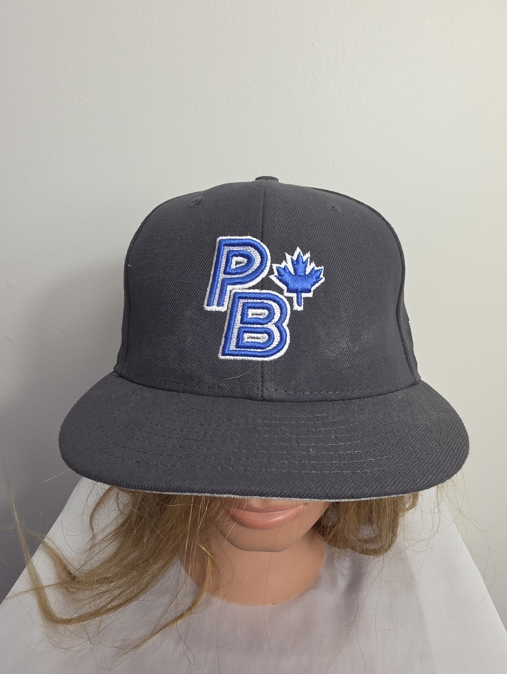 New Era Black Hat with Blue & White PB Maple Logo